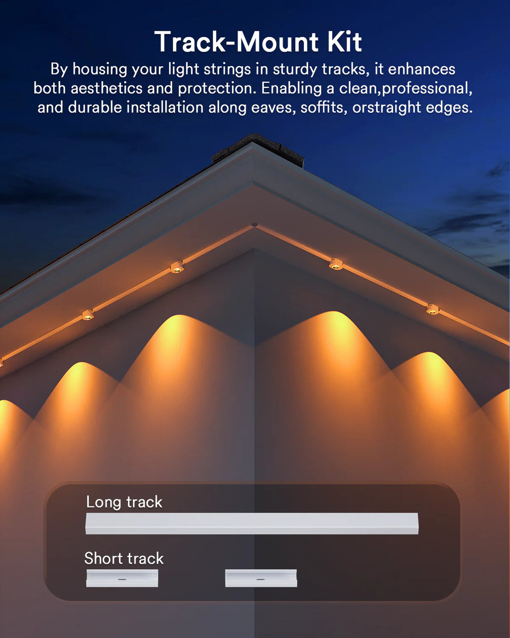 Lumary Track Kits for Permanent Outdoor Lights