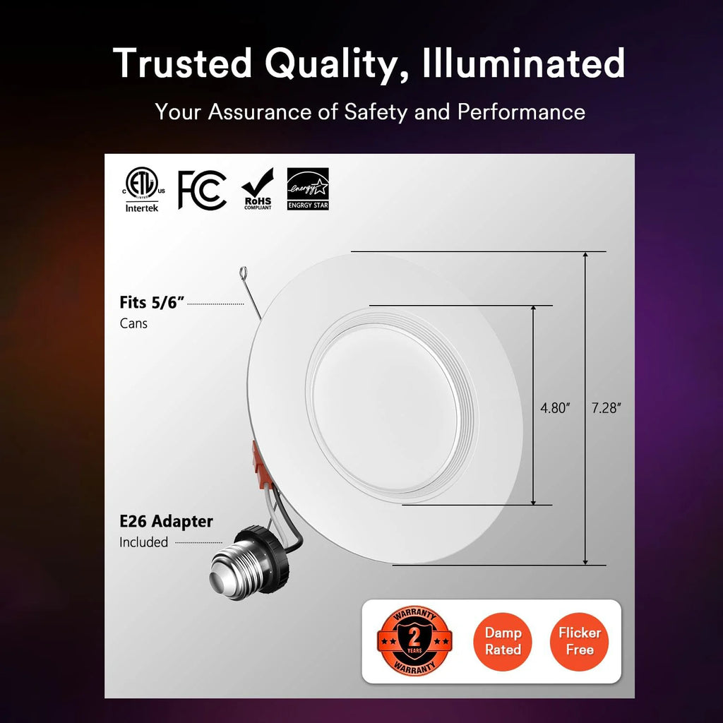 Lumary Smart Retrofit LED Recessed Lighting pro 6 Inch