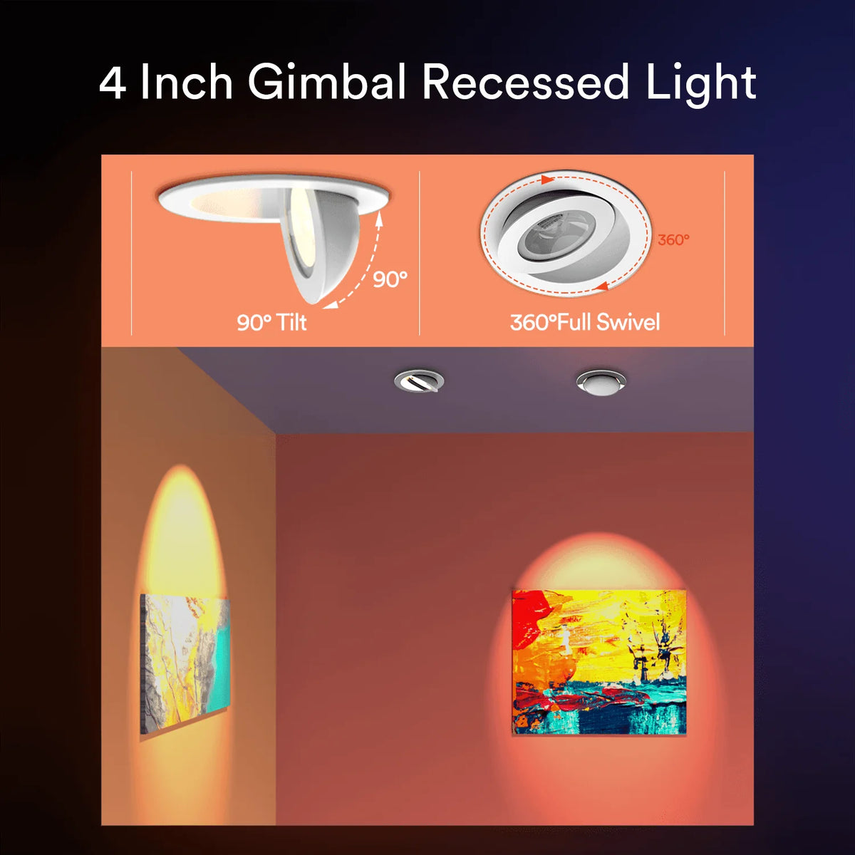Lumary Wi-Fi Smart Gimbal Recessed Light 4 inch 7W