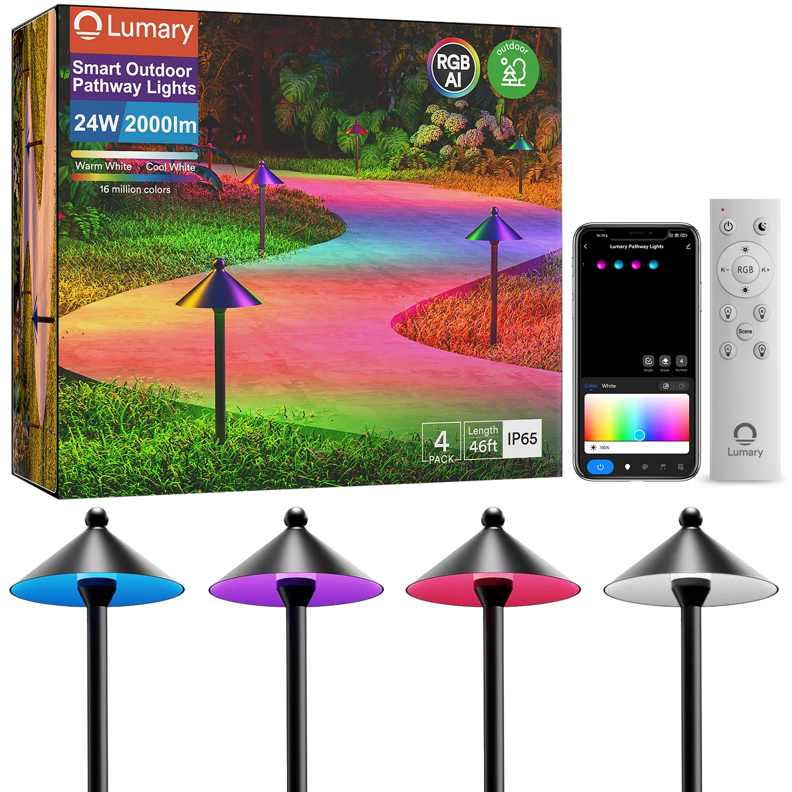 4PC lumary smart outdoor pathway lights 2