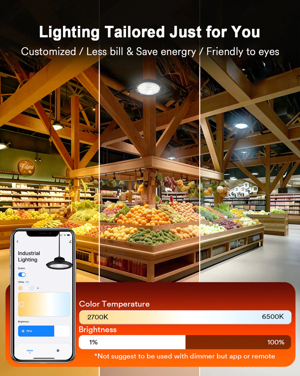 Lumary Bluetooth UFO High Bay Light 150W 22000lm